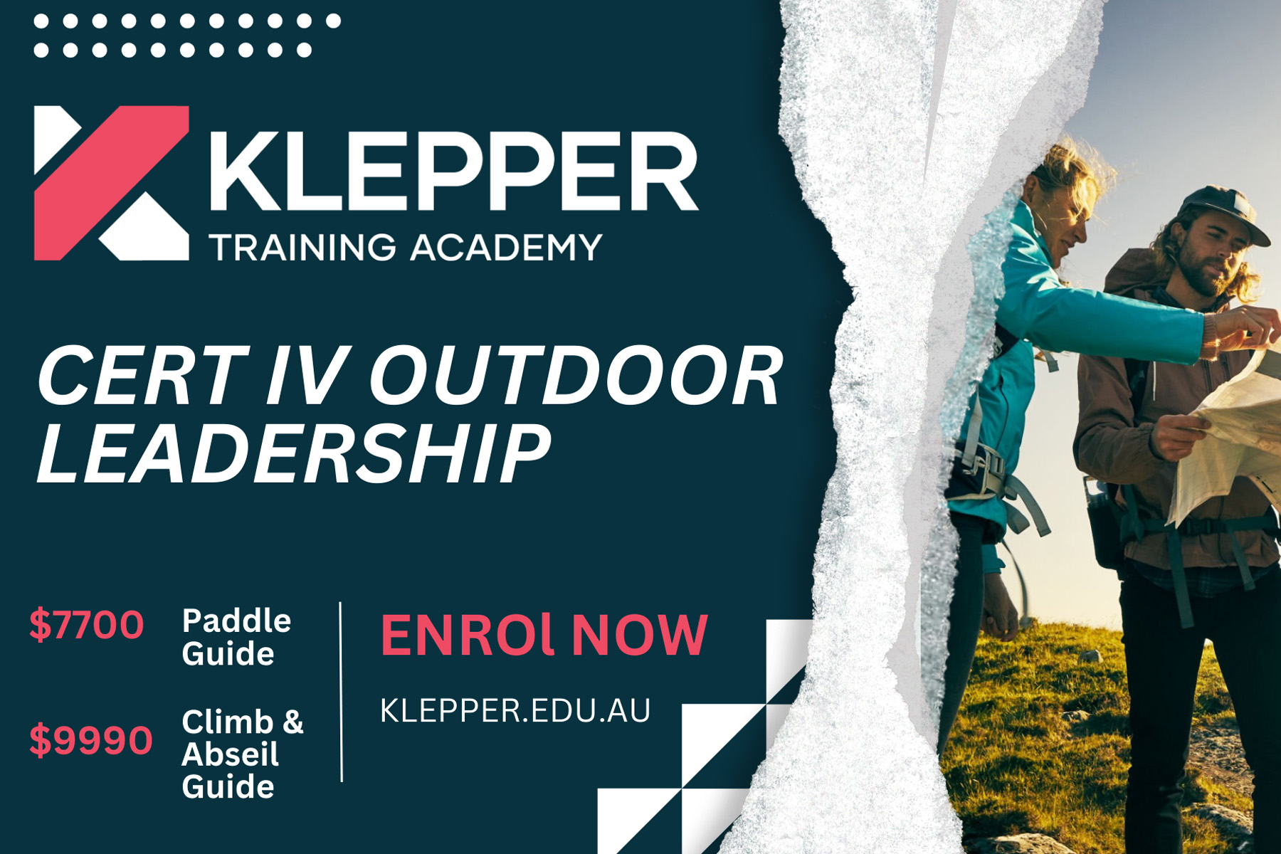 Certificate IV in Outdoor Leadership Klepper