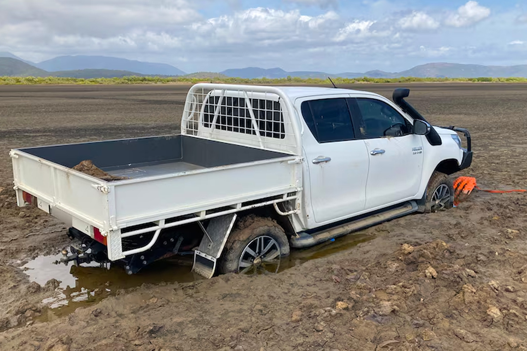 Driver fined after ute bogged on protected Queensland saltpan