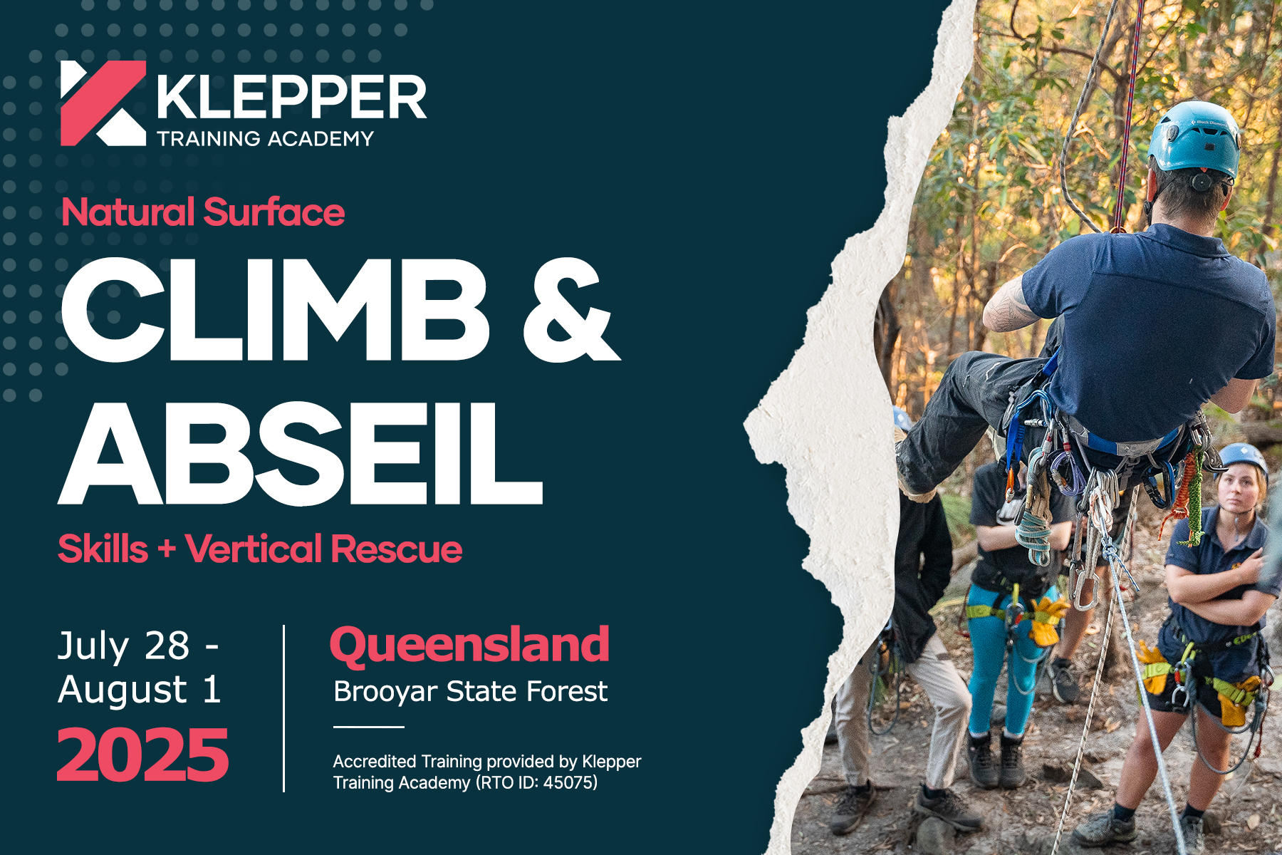 Natural Surface Climb, Abseil Skills & Vertical Rescue