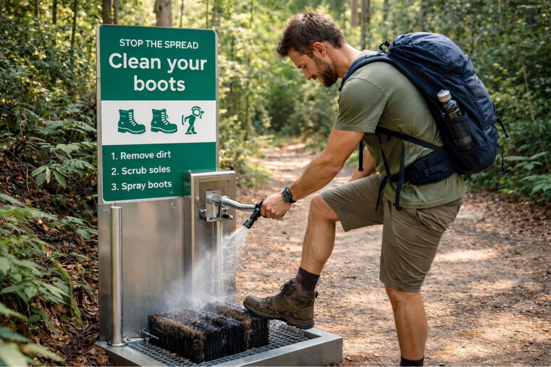 Boot cleaning station